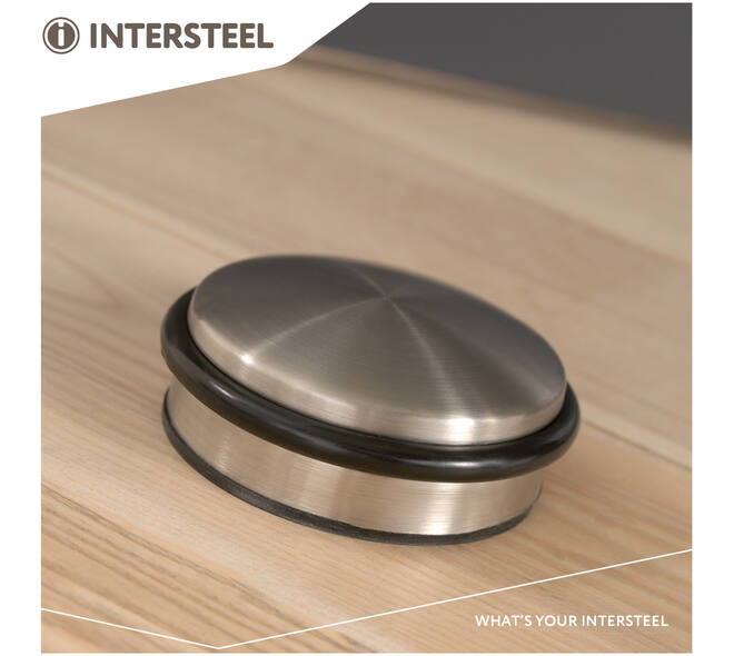 Deurstop Rondo ø100x50mm, aanslag hoogte 31mm rvs