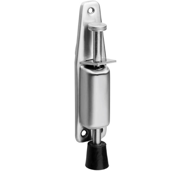 Deurvastzetter met voetrem 140(165)x32mm rvs