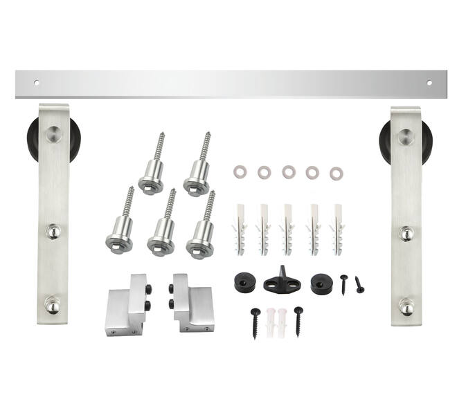Schuifdeursysteem 2x1 meter met hangrollen recht 290mm rvs