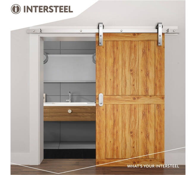 Schuifdeursysteem 2x1 meter met hangrollen recht 290mm rvs