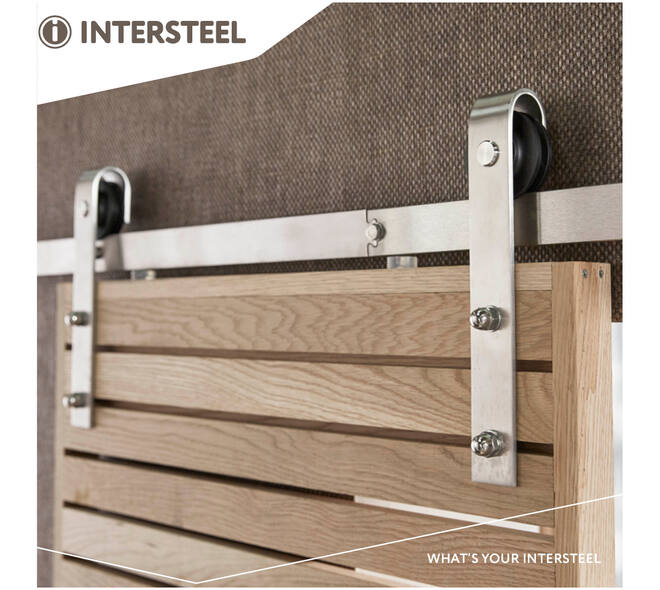 Schuifdeursysteem 2x1 meter met hangrollen recht 290mm rvs