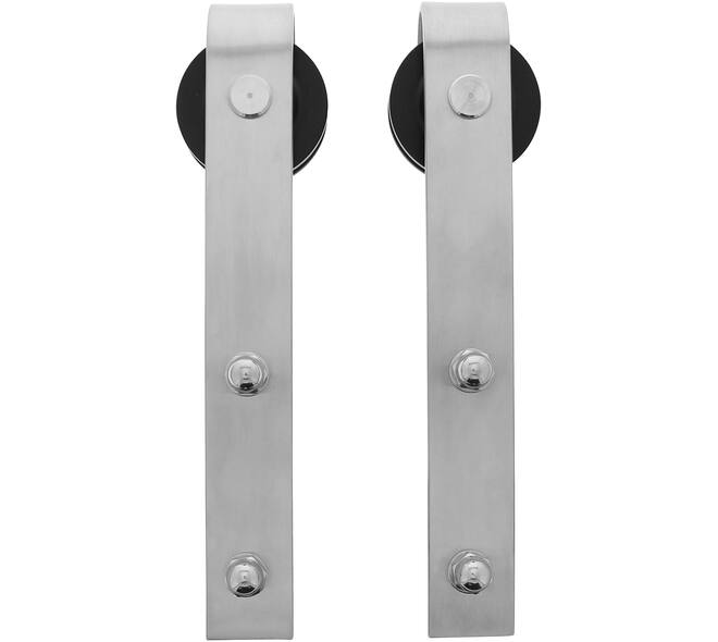 Set van 2 rollers recht 290mm tbv schuifdeursysteem 450101 inclusief bevestiging rvs
