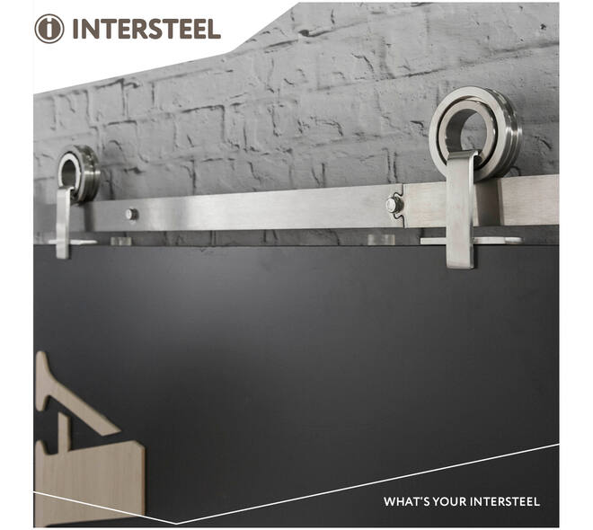 Schuifdeursysteem 2x1 meter met hangrollen open wiel top 155mm rvs