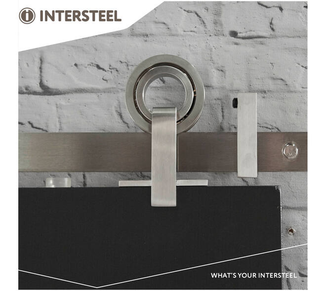 Schuifdeursysteem 2x1 meter met hangrollen open wiel top 155mm rvs
