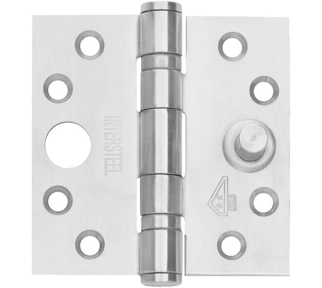 SKG3 Kogellagerscharnier recht 3,5" (89x89x3mm) inclusief schroeven 4,5x45mm rvs