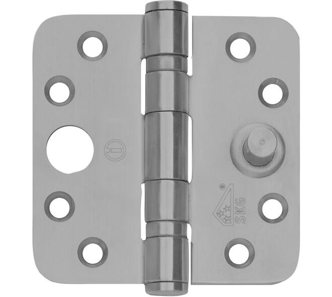 SKG3 Kogellagerscharnier afgerond 3,5" (89x89x3mm) inclusief schroeven 4,5x45mm rvs