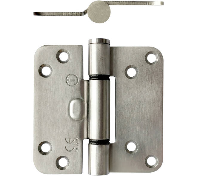 Glijlagerscharnier afgerond 3,5" (89x89x3mm) doorgezette knoop CE rvs
