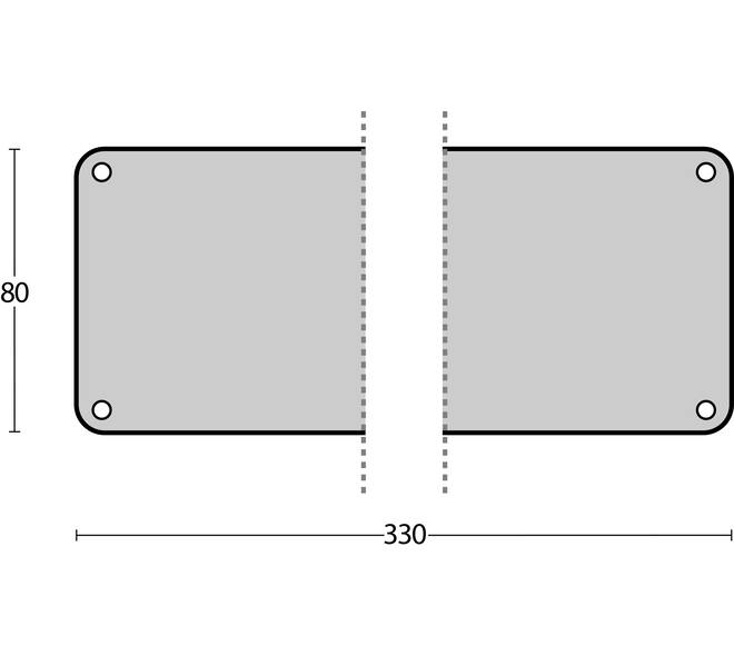 Duwplaat 80x330x1,5mm rvs