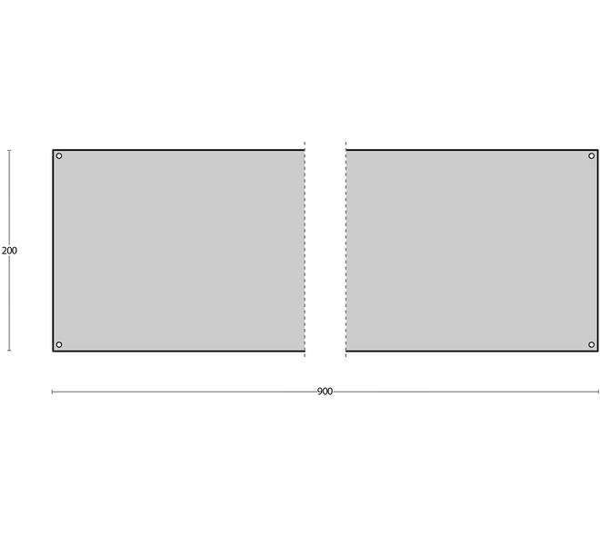 Schopplaat 200x900x1,5mm rvs