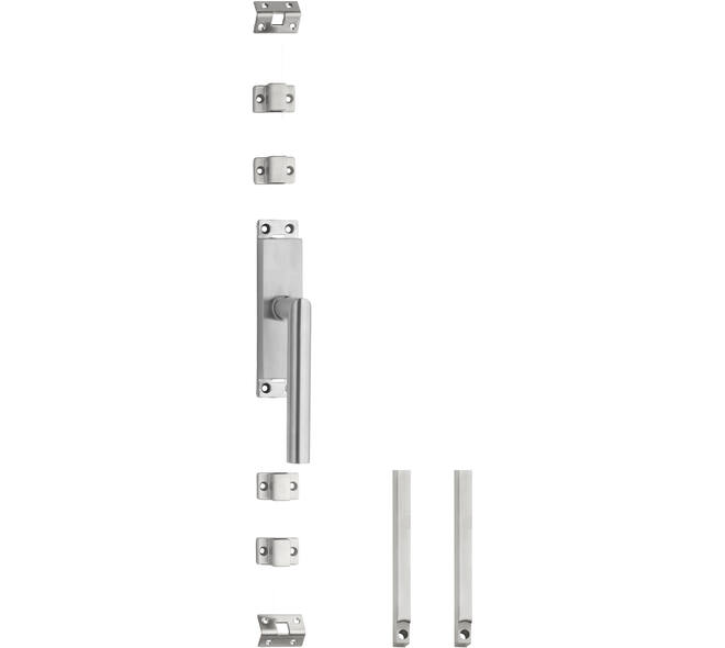 Set kruk-espagnolet rechts Hoek 90° ø19mm incl stangenset 2x 1245mm rvs geborsteld