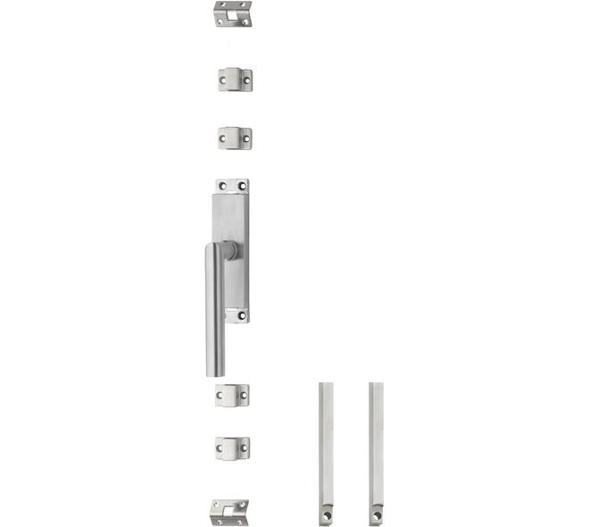 Set kruk-espagnolet links Hoek 90° ø19mm incl stangenset 2x 1245mm rvs geborsteld