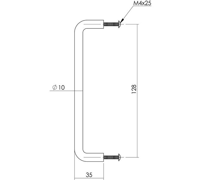 Draadgreep ø10 x 128mm rvs