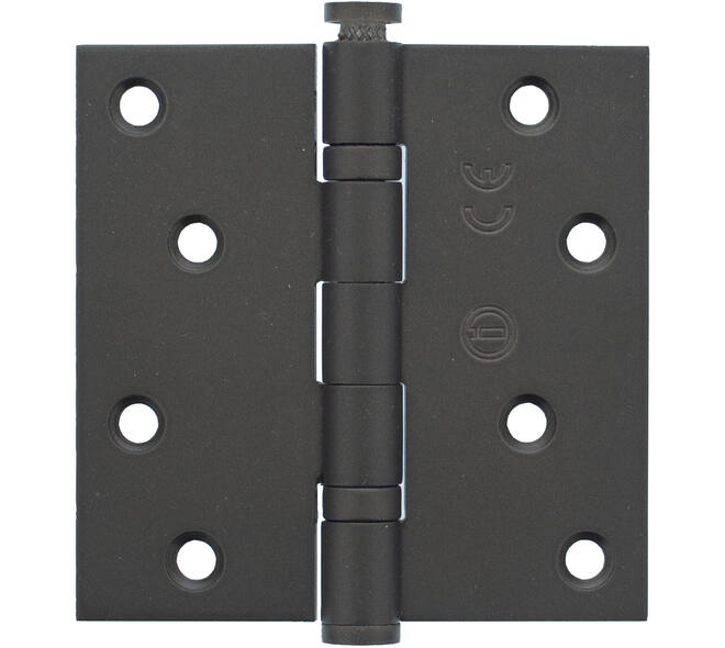 Kogellagerscharnier recht 3,5" (89x89x2,5mm) CE inclusief schroeven donker brons