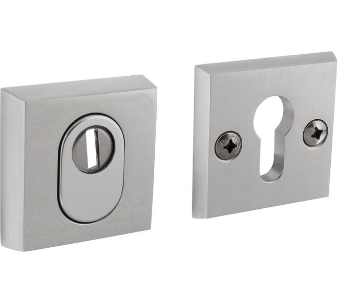 SKG3 veiligheidsrozetten vierkant 60x60x15mm profielcilindergat met kerntrekbeveiliging aluminium F1