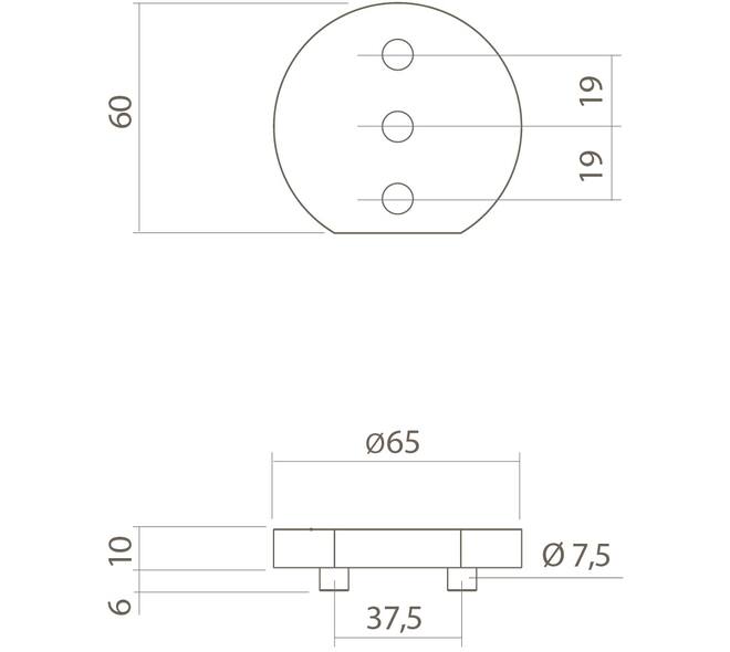 Verhogingsschijf 10mm tbv deurstop 0035.442100
