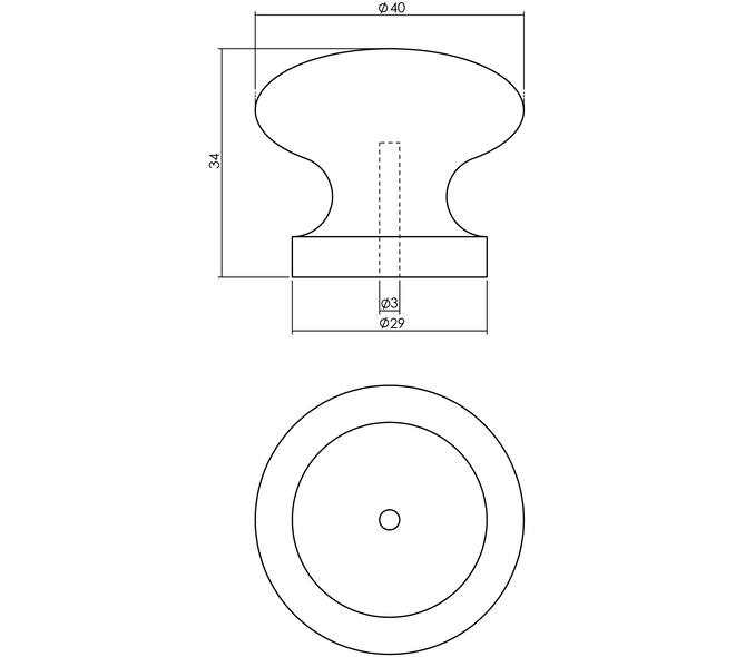 Meubelknop ø40mm grenenhout