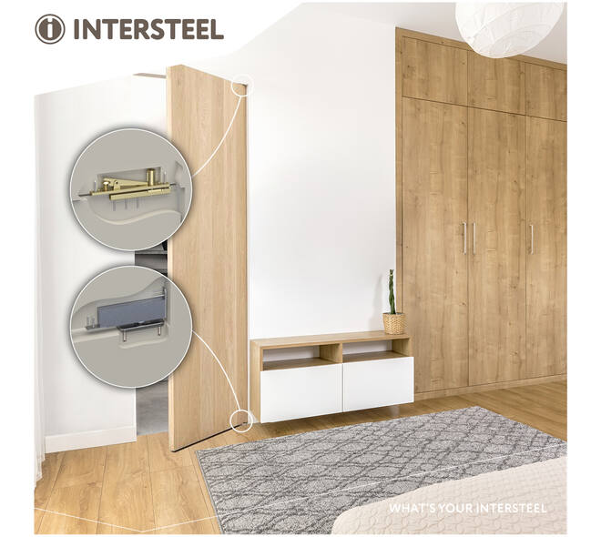 Taatsscharnier 158x47x33mm tbv houten deuren, afdekkappen rvs