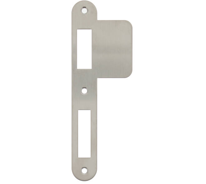 Sluitplaat 175x25/59x1,5mm tbv dag- en nacht schoot, afgerond met lange lip, rvs DIN links