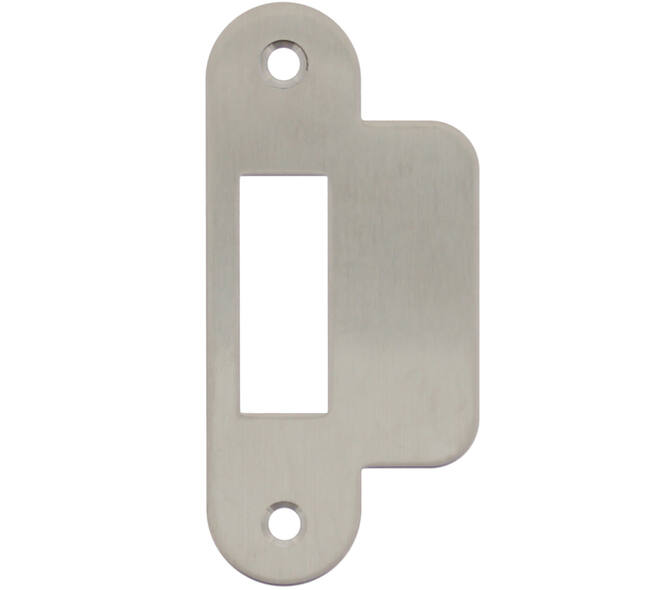 Sluitplaat 94x25/44x1,5mm tbv dagschoot, afgerond met korte lip, rvs