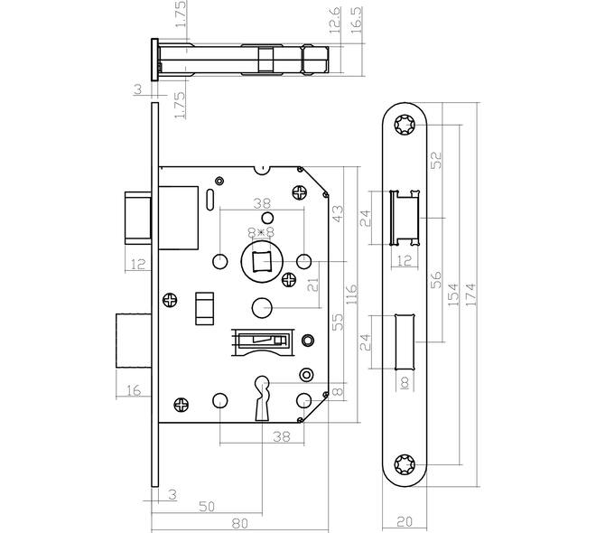 Woningbouw klavier dag- en nachslot