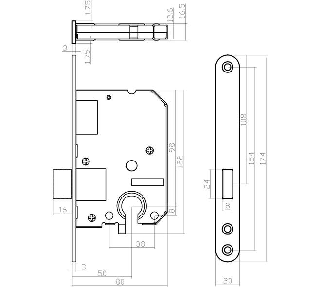 Woningbouw cilinder kastslot