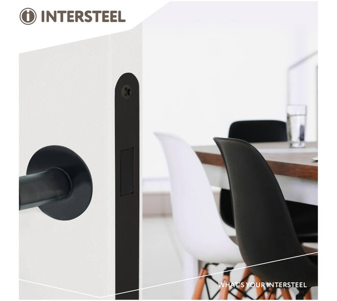 Woningbouw magneet cilinder dag- en nachtslot 55mm, voorplaat afgerond zwart, 20x174, doorn 50mm incl. sluitplaat/kom