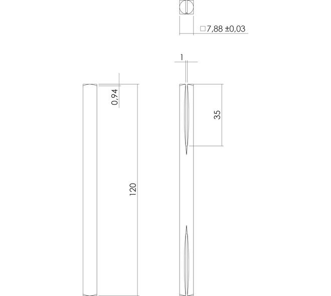 Stift beide zijden zaagsnede 8x120mm