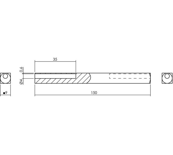 Stift beide zijden hol FH 9x150mm