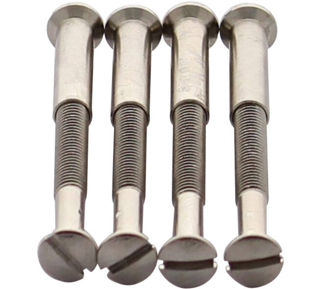 Accessoireset F: 4 patentbouten M4x38mm met patenthulzen M4x23mm vernikkeld