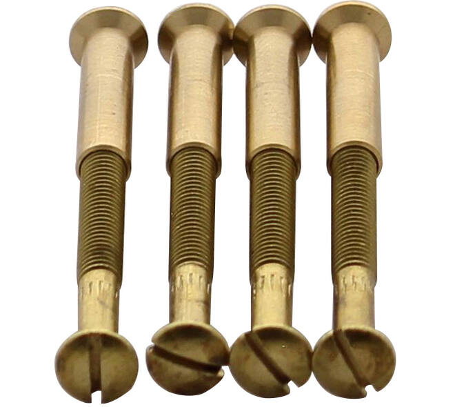 Accessoireset G: 4 patentbouten M4x38mm met patenthulzen M4x23mm messing