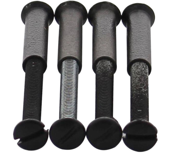 Accessoireset J: 4 patentbouten M4x38mm met patenthulzen M4x25mm staal zwart