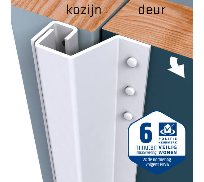 SecuStrip Plus buitendraaiend 0-6mm 2115mm wit