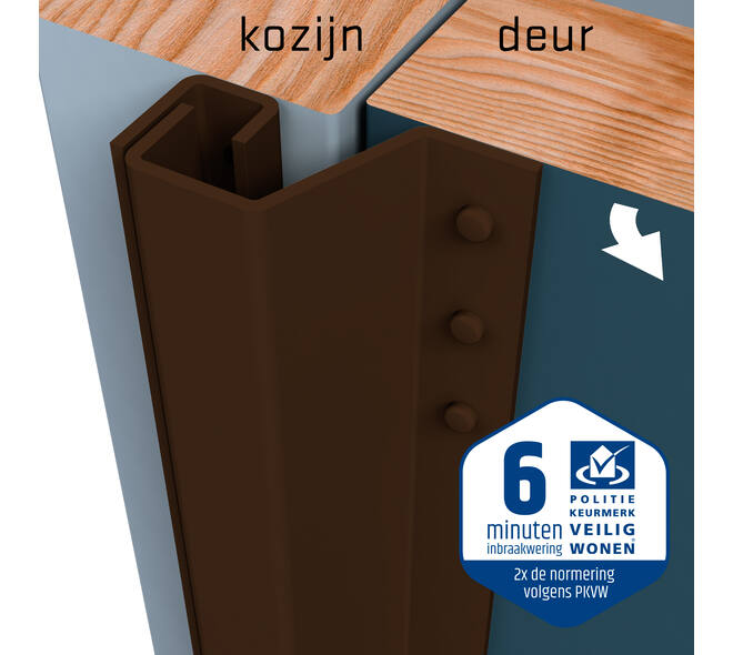SecuStrip Plus buitendraaiend 0-6mm 2115mm bruin