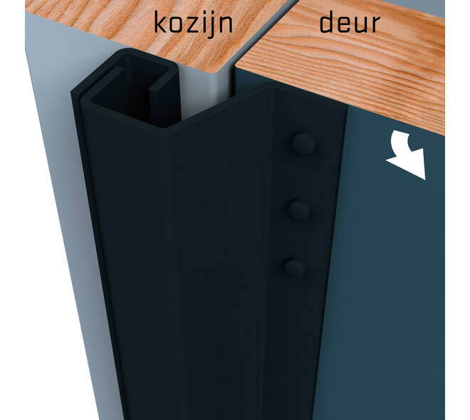 SecuStrip Plus buitendraaiend 0-6mm 2115mm zwartgrijs