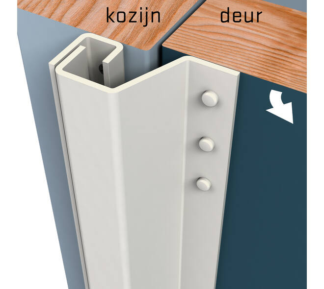 SecuStrip Plus buitendraaiend 0-6mm 2300mm creme ral 9001