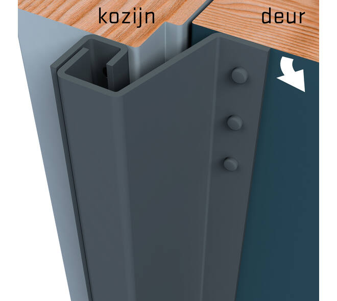 SecuStrip Plus buitendraaiend 14-20mm 2300mm grijs ral 7012