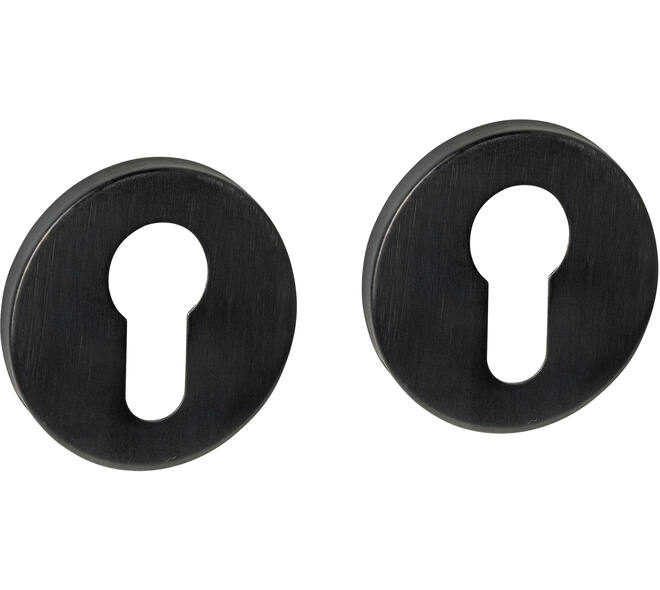 Cilinderrozetten verdekt ø52x6mm PVD zwart