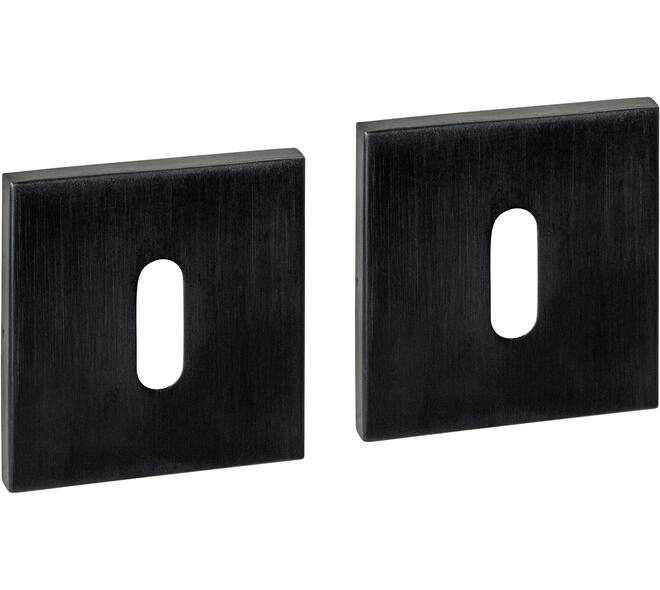 Sleutelrozetten verdekt 53x53x6mm PVD zwart