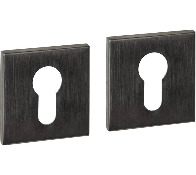 Cilinderrozetten verdekt 53x53x6mm PVD antraciet