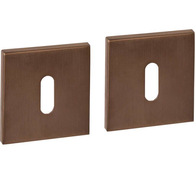 Sleutelrozetten verdekt 53x53x6mm PVD brons