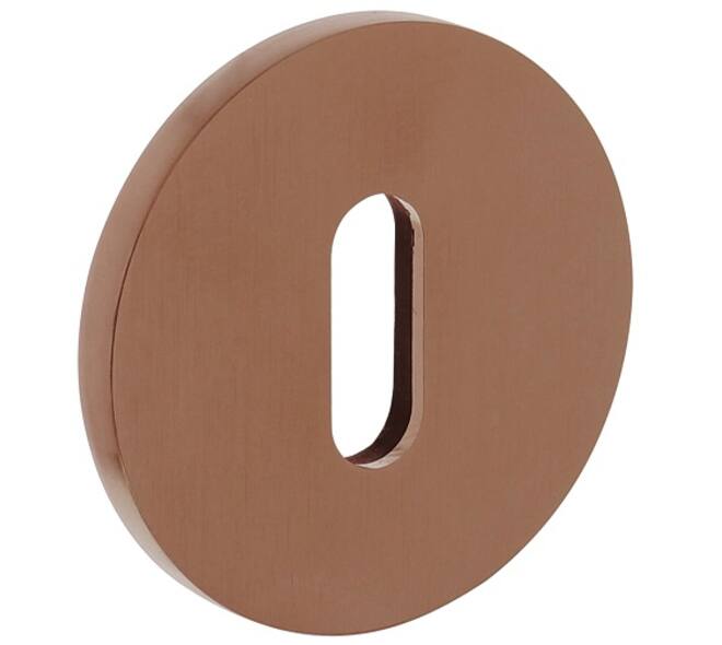 Olivari sleutelrozet rond 51x5mm met nokken en doorgaande bevestiging Koper mat titaan PVD