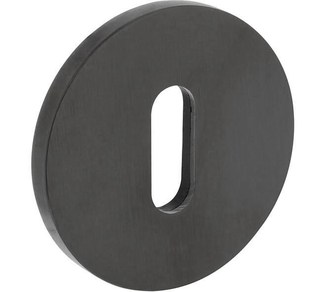 Olivari sleutelrozet rond 51x5mm met nokken en doorgaande bevestiging Antraciet mat titaan PVD