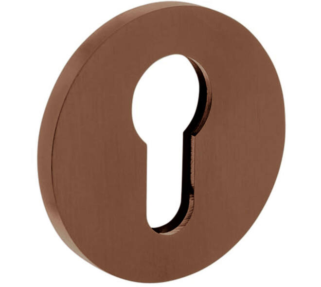 Olivari pc-rozet rond 51x5mm met nokken en doorgaande bevestiging Koper mat titaan PVD