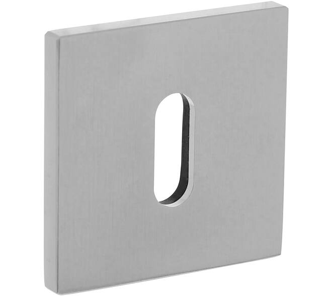 Olivari sleutelrozet vierkant 51x5mm met nokken en doorgaande bevestiging Chroom mat