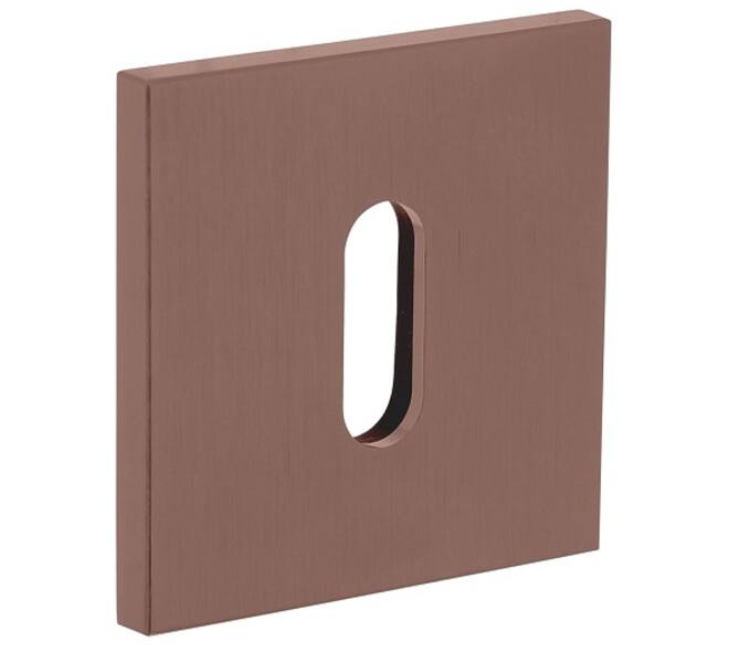 Olivari sleutelrozet vierkant 51x5mm met nokken en doorgaande bevestiging Brons mat titaan PVD