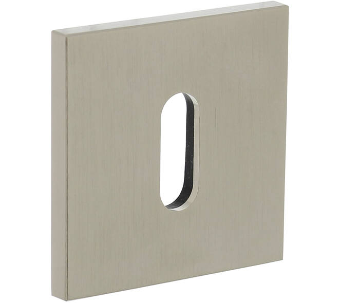 Olivari sleutelrozet vierkant 51x5mm met nokken en doorgaande bevestiging Nikkel mat titaan PVD