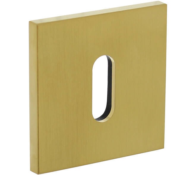 Olivari sleutelrozet vierkant 51x5mm met nokken en doorgaande bevestiging Messing mat titaan PVD