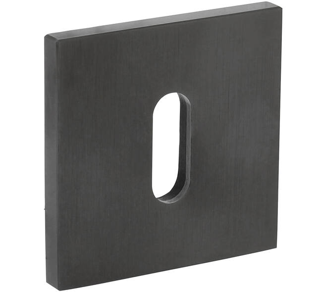 Olivari sleutelrozet vierkant 51x5mm met nokken en doorgaande bevestiging Antraciet mat titaan PVD