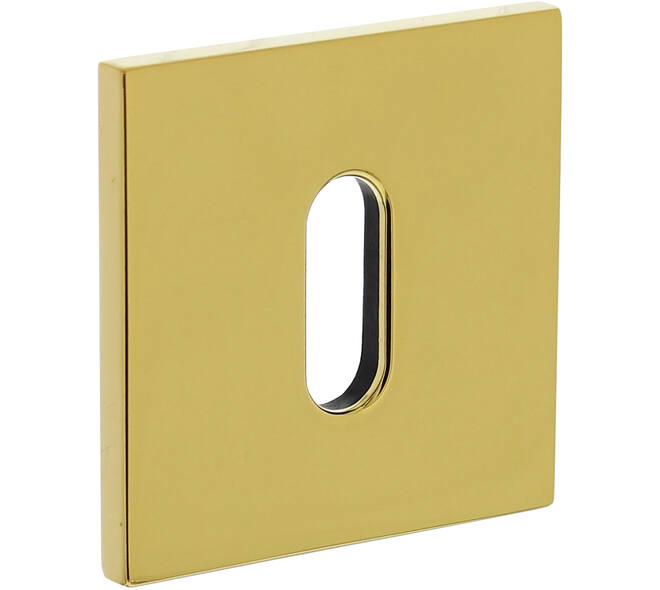 Olivari sleutelrozet vierkant 51x5mm met nokken en doorgaande bevestiging Messing titaan PVD