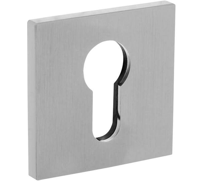Olivari pc-rozet vierkant 51x5mm met nokken en doorgaande bevestiging Chroom mat
